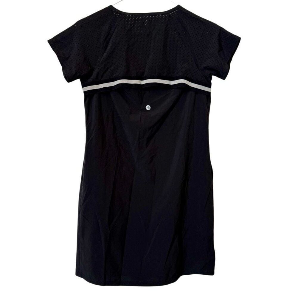 Girls Zella Reflective Stripe Crew Neck Short Sleeve Activewear Black Dress Larg